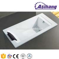 foshan hot sale Aishang approved acrylic indoor white bathtub 150cm